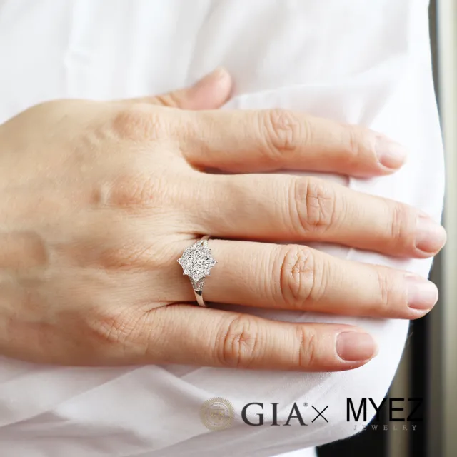 【AURORA 歐羅拉】GIA 50分D color VVS2 八心八箭天然真鑽 PT950 鉑金台 鑽戒 星空