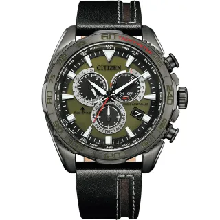 【CITIZEN 星辰】PROMASTER 城市冒險 限量 光動能電波萬年曆三眼計時手錶 男錶 畢業 禮物(CB5037-17X)