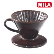 【MILA】日本製 織部燒 咖啡濾杯01-琥珀飴釉(附日本製棉質漂白濾紙錐形01)