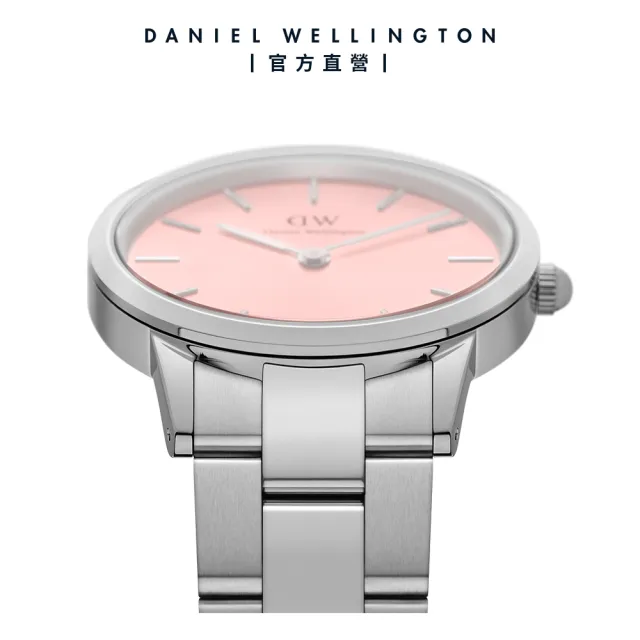 【Daniel Wellington】DW 手錶  Iconic Link Blush 28ｍｍ/32mm蜜桃粉精鋼錶 粉紅錶盤(DW00100534)