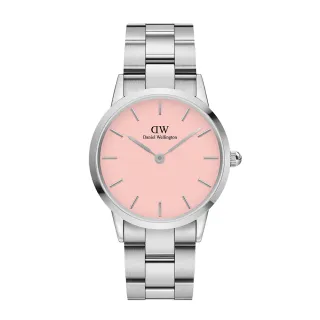 【Daniel Wellington】DW 手錶  Iconic Link Blush 36mm蜜桃粉精鋼錶 粉紅錶盤(DW00100536)