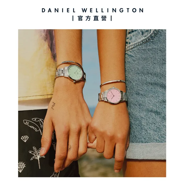 【Daniel Wellington】DW 手錶  Iconic Link Blush 36mm蜜桃粉精鋼錶 粉紅錶盤(DW00100536)