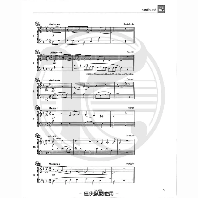 【ABRSM 英國皇家】聽力測驗試題 第6級 含1片CD(ABRSM聽力測驗)