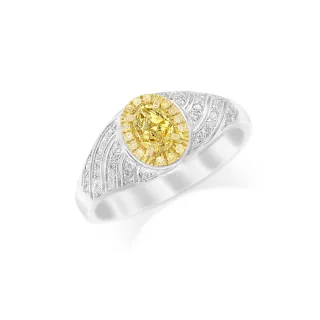 【AURORA 歐羅拉】GIA 50分天然黃彩鑽石18K金鑽戒 千面女郎(Fancy Yellow/VS2)