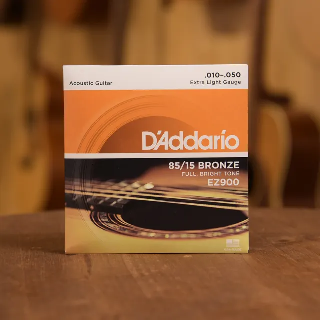【D’Addario】EZ900 五套/組 木吉他弦 EXTRA LIGHT GAUGE 85/15 黃銅 美國製(民謠吉他弦)