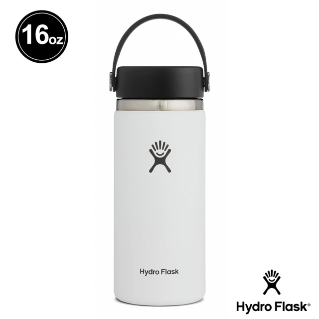 【Hydro Flask】寬口 16oz/473ml 真空保溫鋼瓶(經典白)