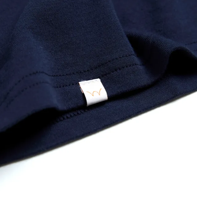 【EDWIN】男裝 人氣復刻款 橘標 圓形LOGO短袖T恤(丈青色)