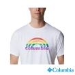 【Columbia 哥倫比亞 官方旗艦】男款-UPF50快排彩虹短袖上衣-白色(UAO08060WT / 2022年春夏品)