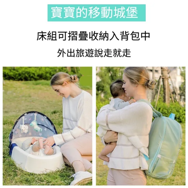 【pettee bear】嬰兒便攜床中床(可折疊收納 方便隨身攜帶 旅行嬰兒床 床上床)