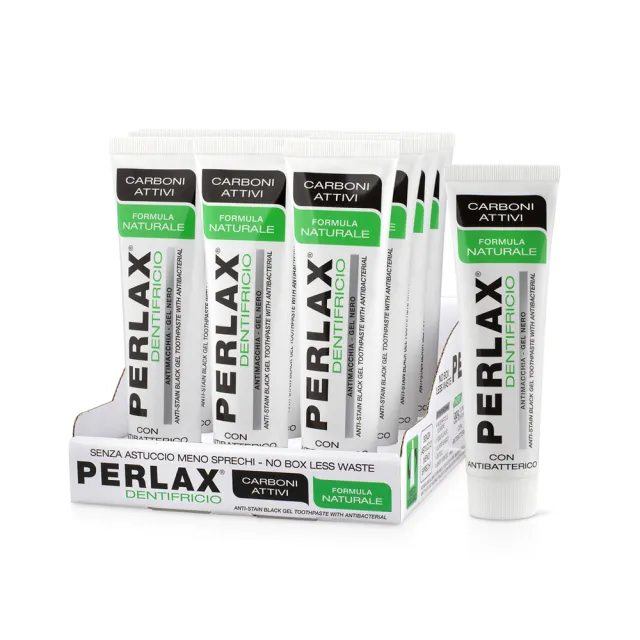 【PERLAX】義大利頂級天然冰河牙膏 100ml(潔白抗菌 活性碳 黑膏版)