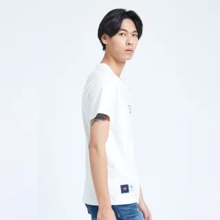 【EDWIN】男裝 人氣復刻款 復古印花口袋短袖T恤(白色)