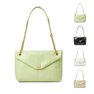 【MAISY】經典百搭真皮鍊條郵差包(真皮包包 現+預  綠色／白色／黑色／米色)