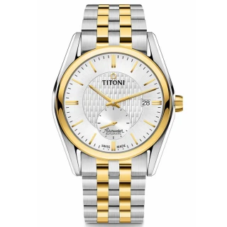【TITONI 梅花錶】空中霸王系列 獨立小秒針 機械腕錶 / 40mm 母親節 禮物(83709SY-500)