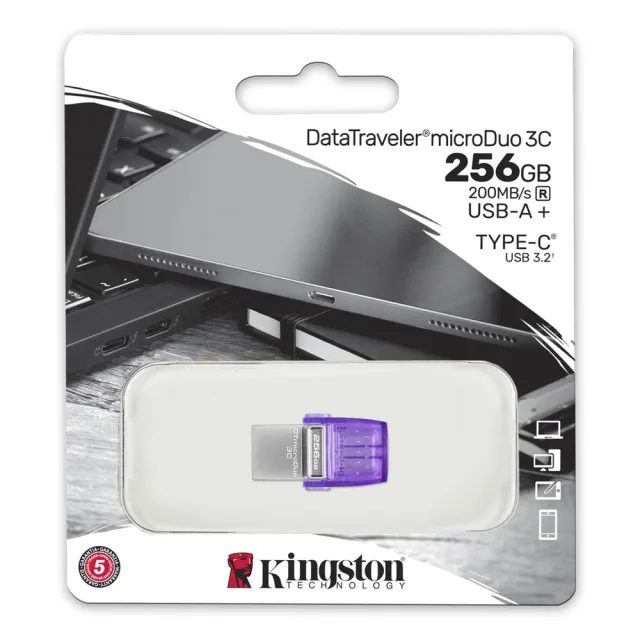 【Kingston 金士頓】256GB DTDUO3CG3 DataTraveler Type-C USB3.2 隨身碟(平輸 DTDUO3CG3/256GB)