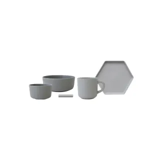 【韓國SSUEIM】Mariebel系列莫蘭迪1人陶瓷碗盤餐具5件組(灰色)
