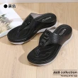 【J&H collection】輕盈復古夾腳坡跟拖鞋(現+預  黑色 / 杏色 / 土黃色)