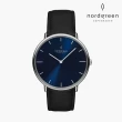 【Nordgreen 官方直營】Native 本真 月光銀系列 北歐藍指針真皮錶帶手錶 36mm