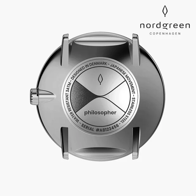 【Nordgreen 官方直營】Philosopher 哲學家 深空灰系列 北歐藍指針真皮錶帶手錶 40mm