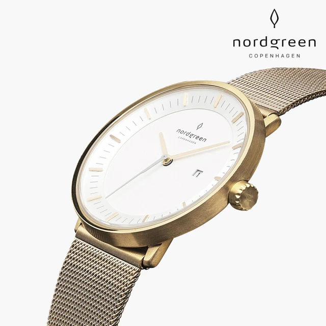 Nordgreen 官方直營 Philosopher 哲學家 香檳金系列 香檳金 指針鈦鋼米蘭錶帶手錶 40mm