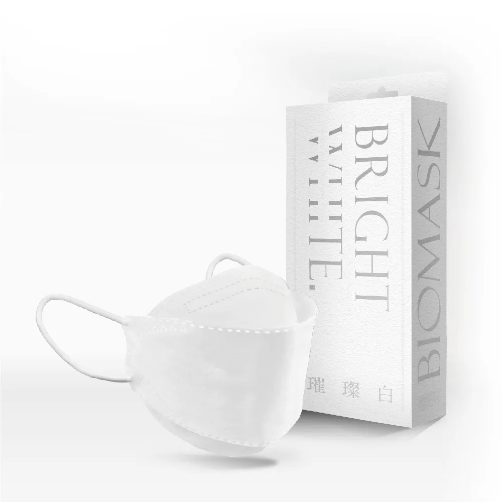 【BioMask杏康安】四層成人醫用口罩-莫蘭迪系列-璀燦白-10入/盒(醫療級、韓版立體、台灣製造)