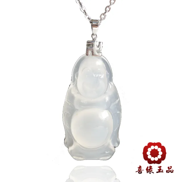 【喜緣玉品】彌勒佛 白玉髓 光明福臨 項鍊(開運風水)