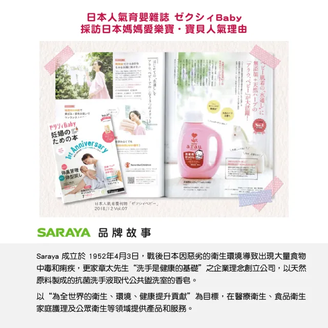【SARAYA】arau.baby 愛樂寶 寶貝無添加奶嘴奶瓶清潔補貨組(450ml*3)