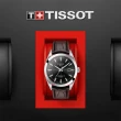 【TISSOT 天梭 官方授權】紳士矽游絲80動力儲存機械錶- 40mm/黑 母親節 禮物(T1274071605101)