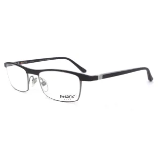 【STARCK】法國極簡主義設計巨擘 法式都會風格平光眼鏡(極致黑 SH2002-M0J2)