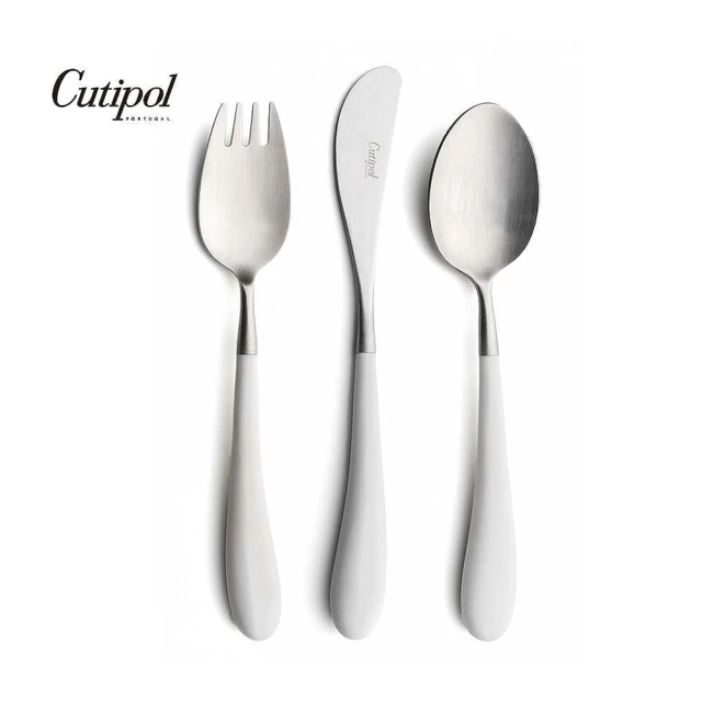 【Cutipol】白柄不銹鋼餐具三件組 刀叉匙(Alice系列)