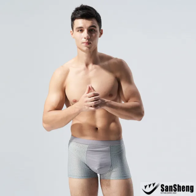 【SanSheng 三勝】12件組專利天然植蠶彈力透氣涼感平口褲(透氣布料 舒適親膚)