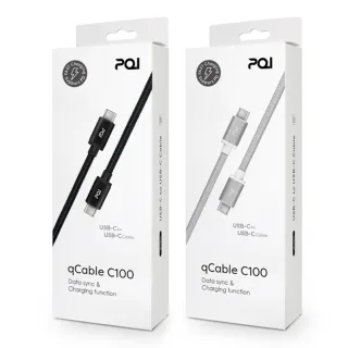 【PQI 勁永】qCable Type-C to Type-C 100cm 編織線(最大功率可達60 W)