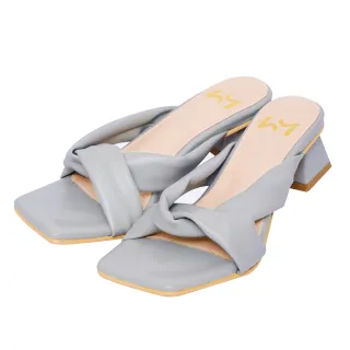【Ann’S】ANNSTAR MEIMEI聯名-極度修飾腳型超顯白粗跟涼鞋4cm(灰藍)