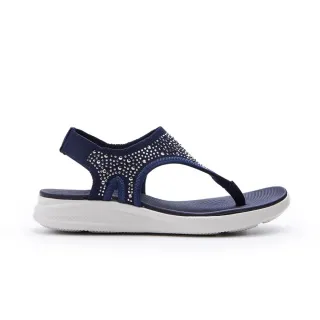 【heavenlyfeet】英國舒適品牌晶亮造型夾腳休閒涼鞋Cocktail(深藍)