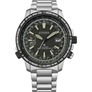 【CITIZEN 星辰】PROMASTER 飛行錶 光動能 鈦金屬 電波錶 男錶 禮物 推薦(CB0206-86X)