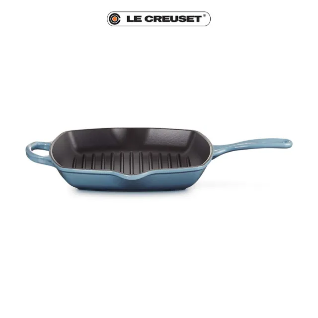 【Le Creuset】典藏琺瑯鑄鐵單耳單柄方烤盤26cm(藍色迷霧)