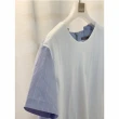 【UUIN】Light Collection _ 拼接藍白條短袖上衣(女裝 春夏 純棉)