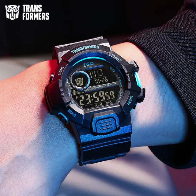 【TRANSFORMERS 變形金剛】變形金剛聯名 潮流運動錶 多功能防水電子錶 兒童 學生 青少年 手錶(平輸品)