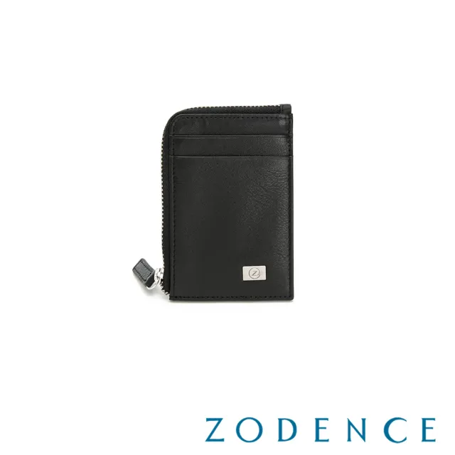 【ZODENCE 佐登司】SLEEK進口牛皮卡片零錢包(黑)