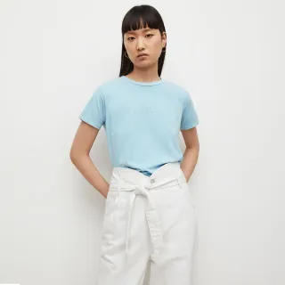 【ALLSAINTS】MIC 輕柔舒適純棉LOGO短袖T恤-淺藍 WM136W(常規版型)