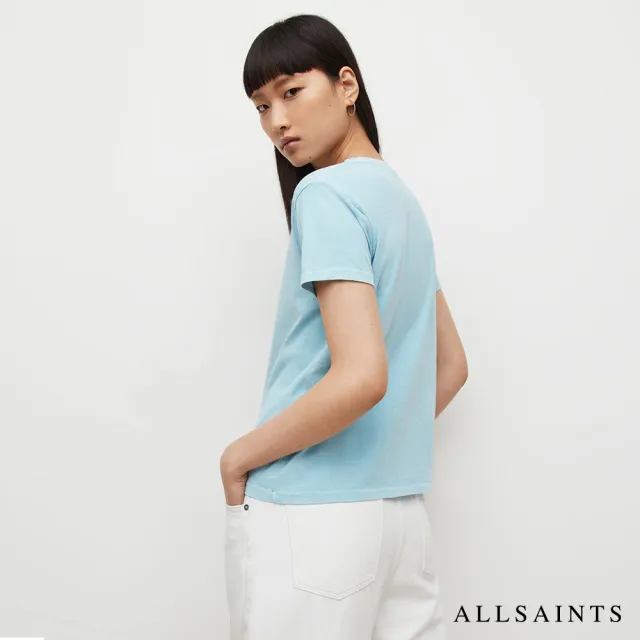 【ALLSAINTS】MIC 輕柔舒適純棉LOGO短袖T恤-淺藍 WM136W(常規版型)