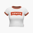 【LEVIS 官方旗艦】女款 復古滾邊短版T恤 / 修身版型 / 經典Logo 復古橘 熱賣單品 A3523-0004
