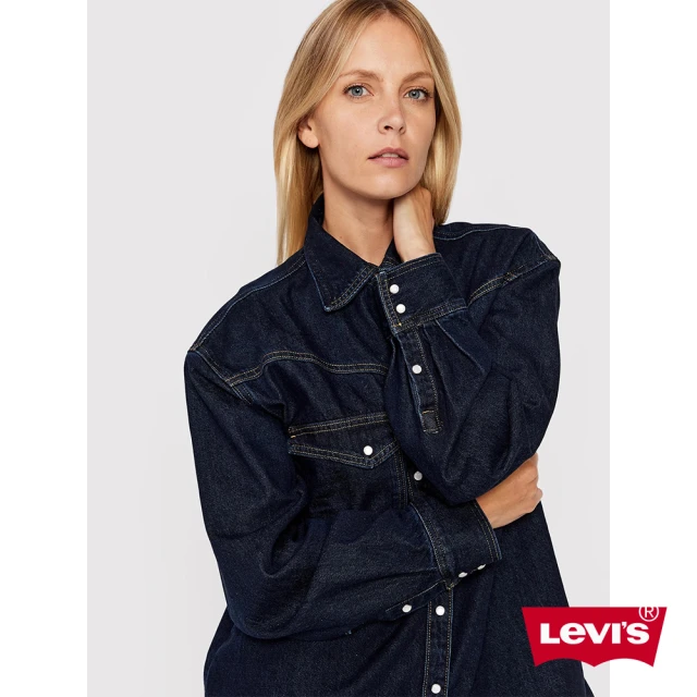 LEVIS 女款 XL版牛仔襯衫外套 / 原色 / 質感珍珠釦 人氣新品