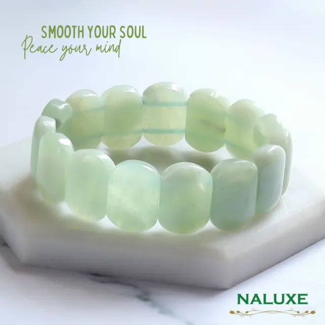 【Naluxe】高品岫玉開運手排-櫻花奶綠(避邪、保平安、安定心神、富含微量元素)