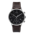 【TIMEX】型男日誌計時皮帶腕錶-銀X咖啡(TW2T28200)