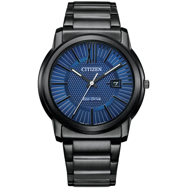 CITIZEN 星辰 官方授權 光動能潮流三針男錶-黑藍/42mm 禮物(AW1217-83L)