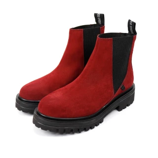 【VERBENAS】西班牙個性麂皮切爾西短靴 紅色(506002-BUR)