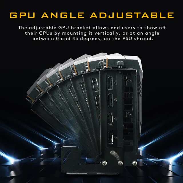 【EZDIY-FAB】新多角度調節垂直顯示卡支架 GPU支架 VGA支撐架套件-附20CM PCIE 3.0排線(3.0直立式顯卡支架)