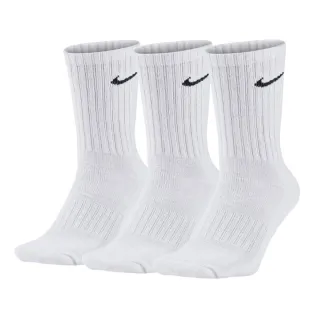 【NIKE 耐吉】Nike 襪子 滿額出貨 Everyday Lightweight   白 長襪 三雙入(SX7676-100)