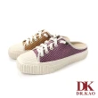 【DK 高博士】編織壓紋休閒餅乾氣墊女鞋 73-2212-20 紫色