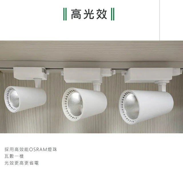 【KAO’S】杯型LED30W歐司朗晶片軌道燈6入白光．自然光．黃光(KS6-6073-6)
